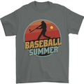 Baseball Summer Mens T-Shirt 100% Cotton Charcoal