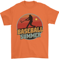 Baseball Summer Mens T-Shirt 100% Cotton Orange