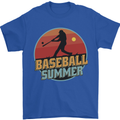 Baseball Summer Mens T-Shirt 100% Cotton Royal Blue