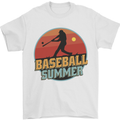 Baseball Summer Mens T-Shirt 100% Cotton White