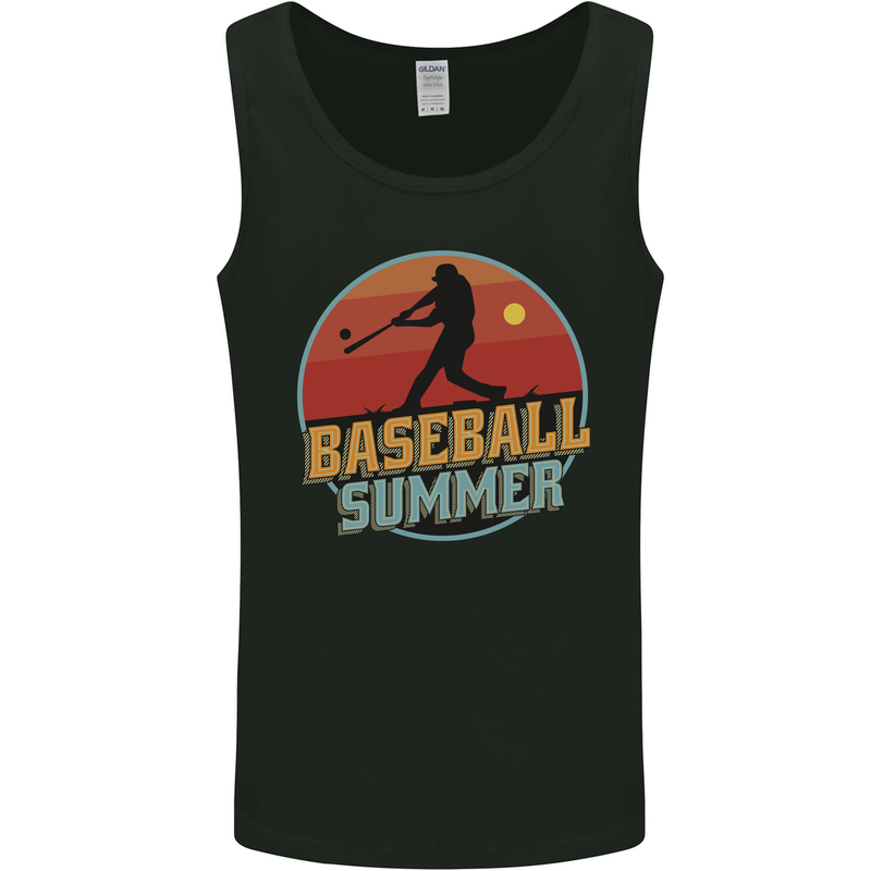 Baseball Summer Mens Vest Tank Top Black