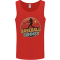 Baseball Summer Mens Vest Tank Top Red