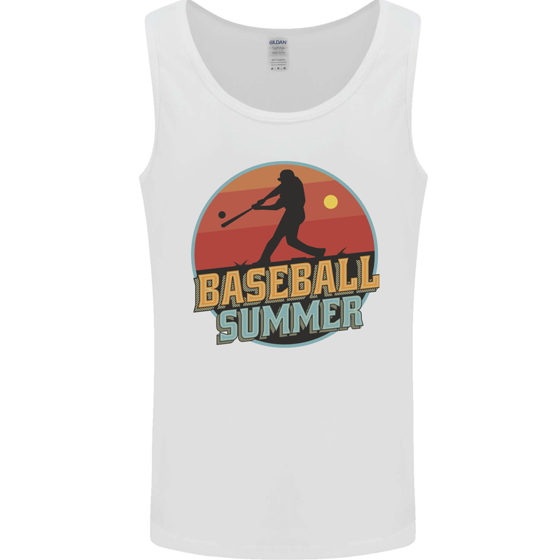 Baseball Summer Mens Vest Tank Top White