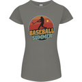 Baseball Summer Womens Petite Cut T-Shirt Charcoal