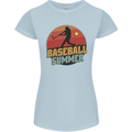 Baseball Summer Womens Petite Cut T-Shirt Light Blue