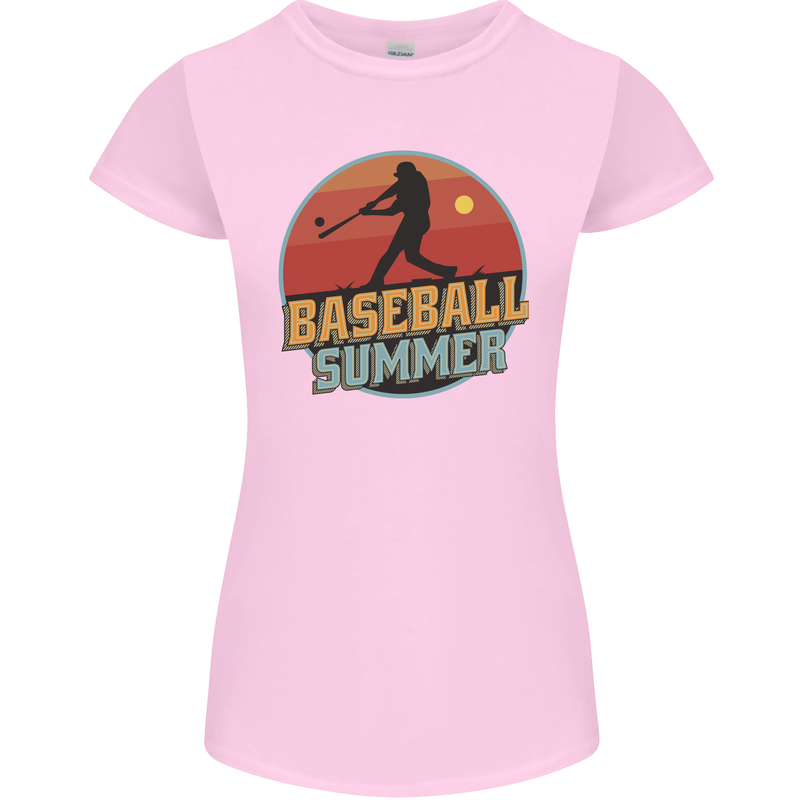 Baseball Summer Womens Petite Cut T-Shirt Light Pink