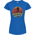 Baseball Summer Womens Petite Cut T-Shirt Royal Blue