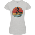 Baseball Summer Womens Petite Cut T-Shirt Sports Grey