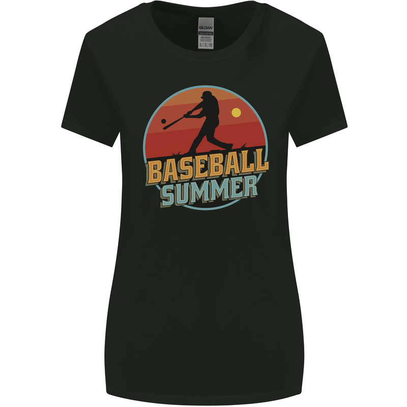 Baseball Summer Womens Wider Cut T-Shirt Black