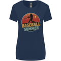 Baseball Summer Womens Wider Cut T-Shirt Navy Blue