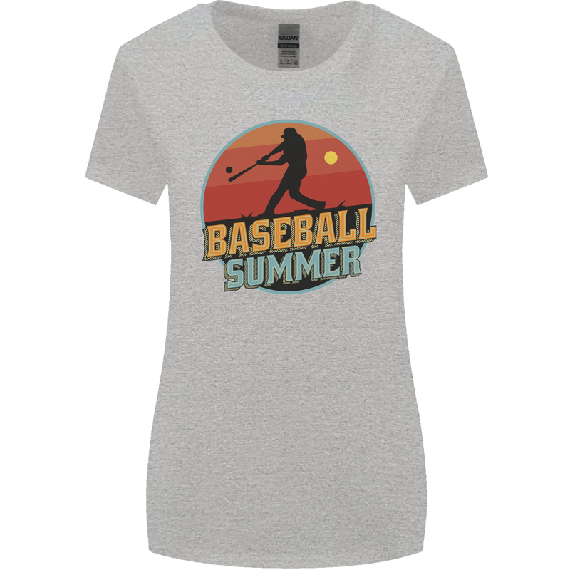 Baseball Summer Womens Wider Cut T-Shirt Sports Grey