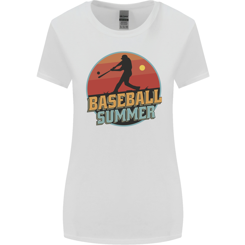 Baseball Summer Womens Wider Cut T-Shirt White