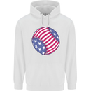 Baseball USA Stars and Stripes American Flag Childrens Kids Hoodie White