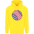 Baseball USA Stars and Stripes American Flag Childrens Kids Hoodie Yellow