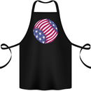 Baseball USA Stars and Stripes American Flag Cotton Apron 100% Organic Black
