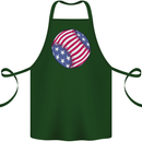 Baseball USA Stars and Stripes American Flag Cotton Apron 100% Organic Forest Green