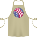 Baseball USA Stars and Stripes American Flag Cotton Apron 100% Organic Khaki