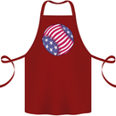 Baseball USA Stars and Stripes American Flag Cotton Apron 100% Organic Maroon