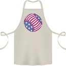 Baseball USA Stars and Stripes American Flag Cotton Apron 100% Organic Natural