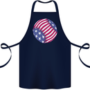 Baseball USA Stars and Stripes American Flag Cotton Apron 100% Organic Navy Blue