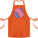 Baseball USA Stars and Stripes American Flag Cotton Apron 100% Organic Orange