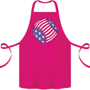 Baseball USA Stars and Stripes American Flag Cotton Apron 100% Organic Pink