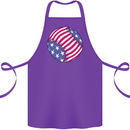 Baseball USA Stars and Stripes American Flag Cotton Apron 100% Organic Purple