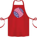 Baseball USA Stars and Stripes American Flag Cotton Apron 100% Organic Red
