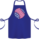 Baseball USA Stars and Stripes American Flag Cotton Apron 100% Organic Royal Blue