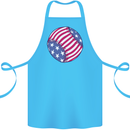Baseball USA Stars and Stripes American Flag Cotton Apron 100% Organic Turquoise