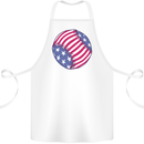 Baseball USA Stars and Stripes American Flag Cotton Apron 100% Organic White