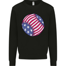 Baseball USA Stars and Stripes American Flag Kids Sweatshirt Jumper Black