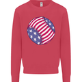 Baseball USA Stars and Stripes American Flag Kids Sweatshirt Jumper Heliconia