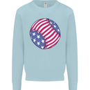 Baseball USA Stars and Stripes American Flag Kids Sweatshirt Jumper Light Blue