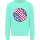Baseball USA Stars and Stripes American Flag Kids Sweatshirt Jumper Peppermint