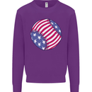 Baseball USA Stars and Stripes American Flag Kids Sweatshirt Jumper Purple