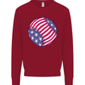 Baseball USA Stars and Stripes American Flag Kids Sweatshirt Jumper Red