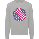 Baseball USA Stars and Stripes American Flag Kids Sweatshirt Jumper Sports Grey