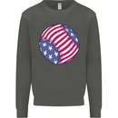Baseball USA Stars and Stripes American Flag Kids Sweatshirt Jumper Storm Grey