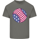 Baseball USA Stars and Stripes American Flag Kids T-Shirt Childrens Charcoal