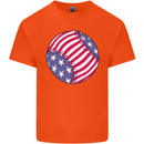 Baseball USA Stars and Stripes American Flag Kids T-Shirt Childrens Orange