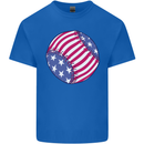 Baseball USA Stars and Stripes American Flag Kids T-Shirt Childrens Royal Blue