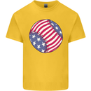 Baseball USA Stars and Stripes American Flag Kids T-Shirt Childrens Yellow