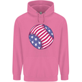 Baseball USA Stars and Stripes American Flag Mens 80% Cotton Hoodie Azelea