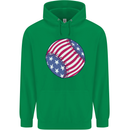 Baseball USA Stars and Stripes American Flag Mens 80% Cotton Hoodie Irish Green