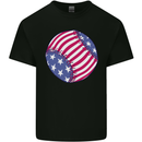 Baseball USA Stars and Stripes American Flag Mens Cotton T-Shirt Tee Top Black