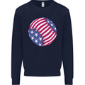 Baseball USA Stars and Stripes American Flag Mens Sweatshirt Jumper Navy Blue
