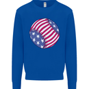 Baseball USA Stars and Stripes American Flag Mens Sweatshirt Jumper Royal Blue