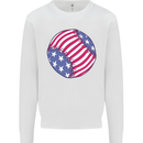 Baseball USA Stars and Stripes American Flag Mens Sweatshirt Jumper White