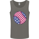 Baseball USA Stars and Stripes American Flag Mens Vest Tank Top Charcoal